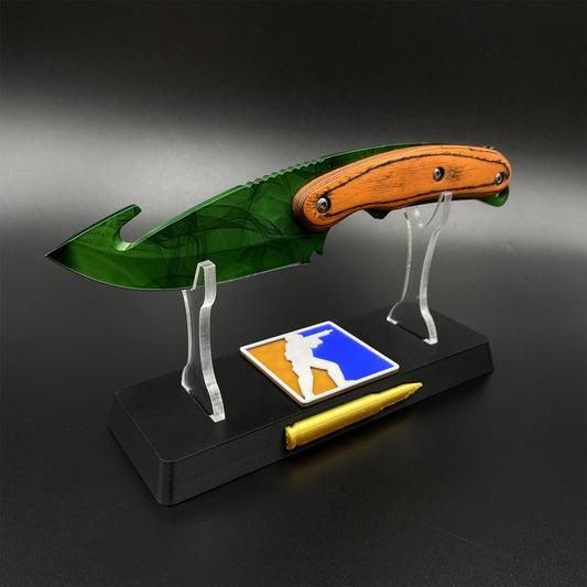 420 Steel CS Gamma Doppler Emerald Gut Knife Outdoor Camping Knife For Collection
