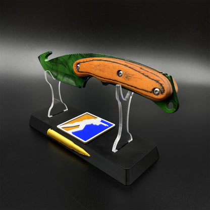 420 Steel CS Gamma Doppler Emerald Gut Knife Outdoor Camping Knife For Collection