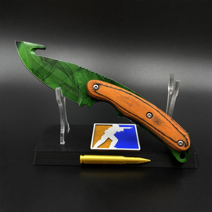 420 Steel CS Gamma Doppler Emerald Gut Knife Outdoor Camping Knife For Collection