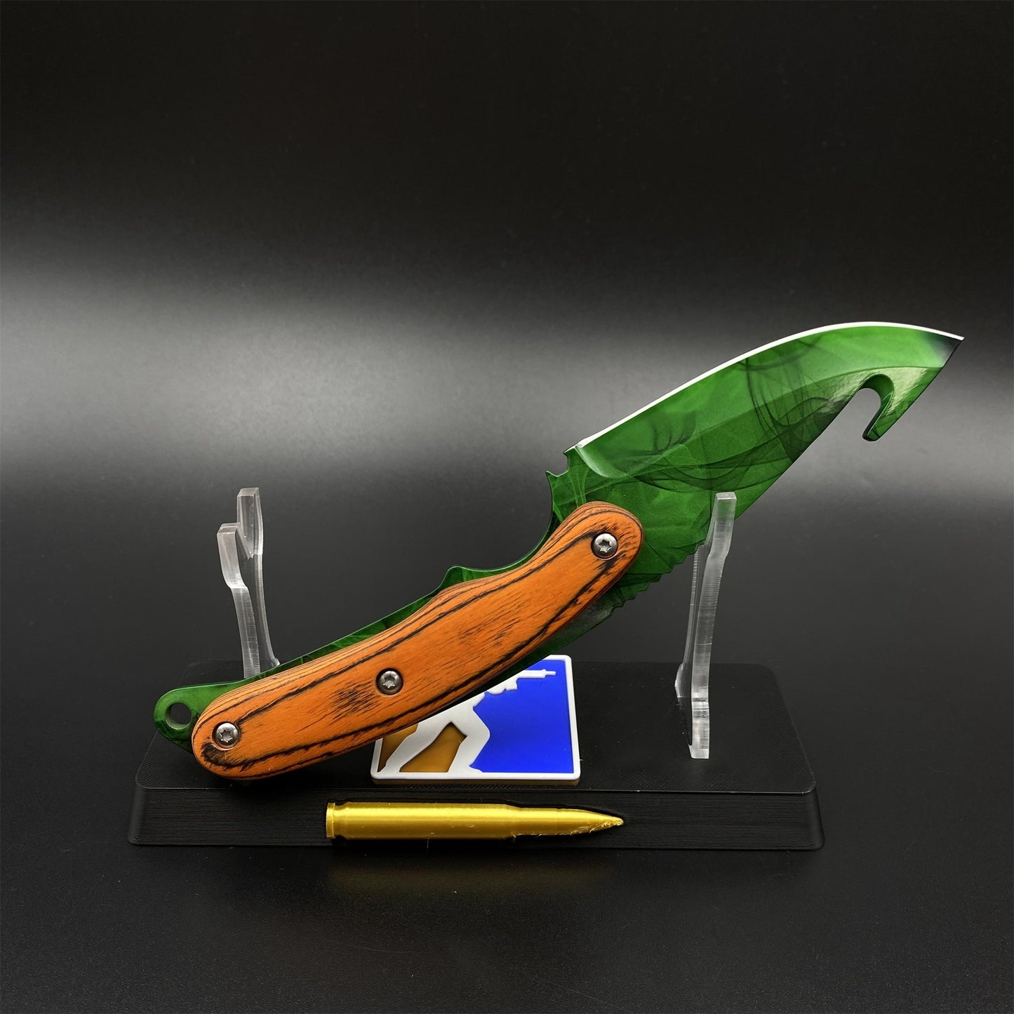 420 Steel CS Gamma Doppler Emerald Gut Knife Outdoor Camping Knife For Collection