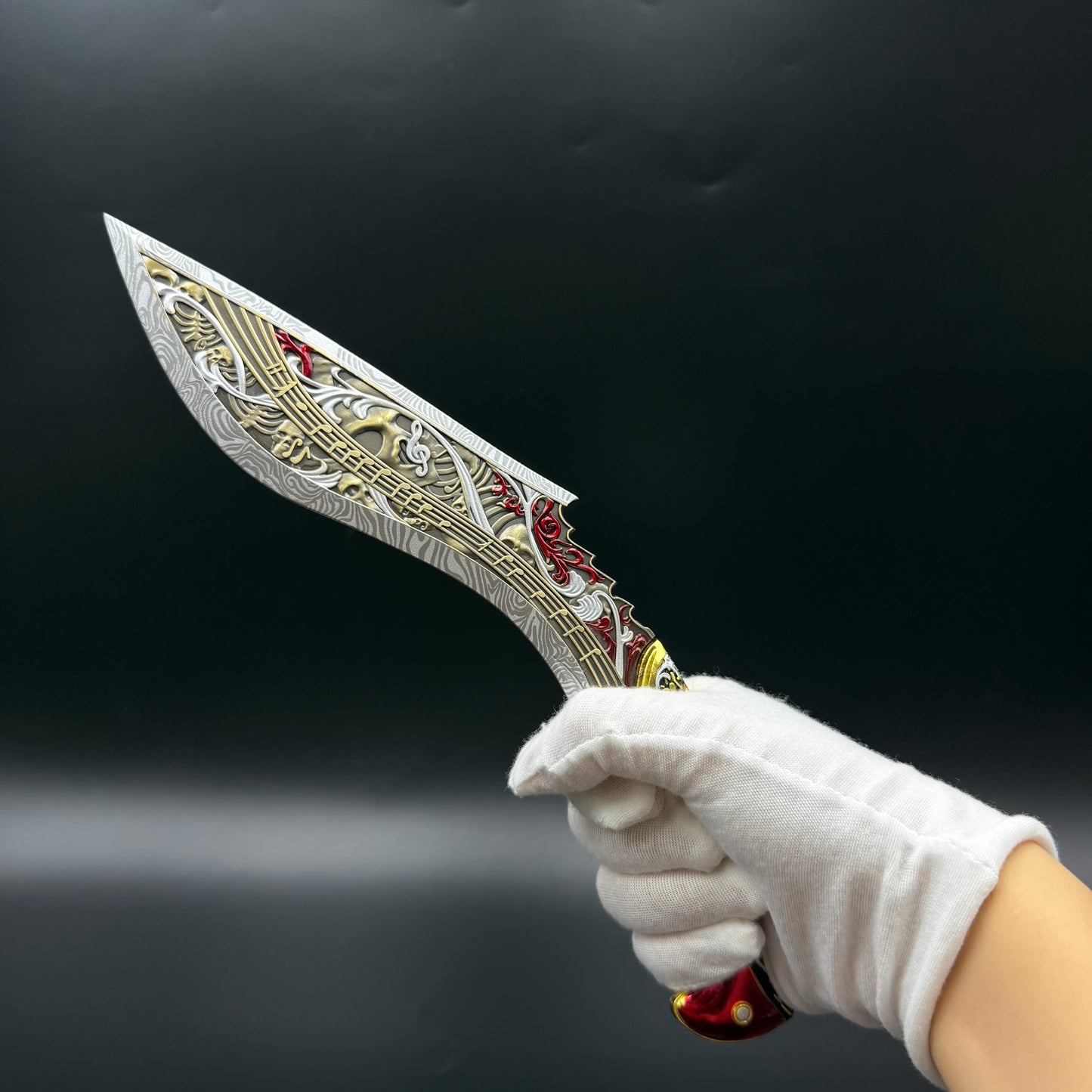 29cm/11.4'' Hot Game S10 Elegy Zinc Alloy Curved Blade Dagger Replica Fantasy Weapon Collection Ornament