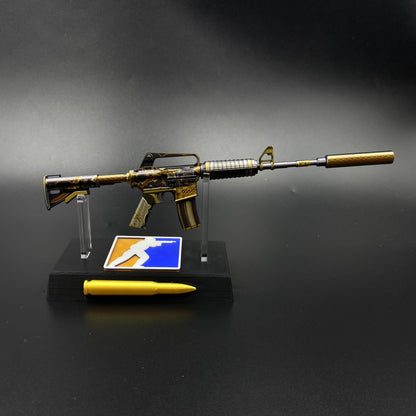 CS2 M4A1-S Golden Coil Mini Metal Replica Gun for Collectible