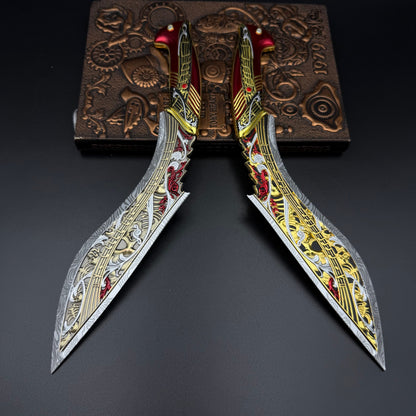 29cm/11.4'' Hot Game S10 Elegy Zinc Alloy Curved Blade Dagger Replica Fantasy Weapon Collection Ornament