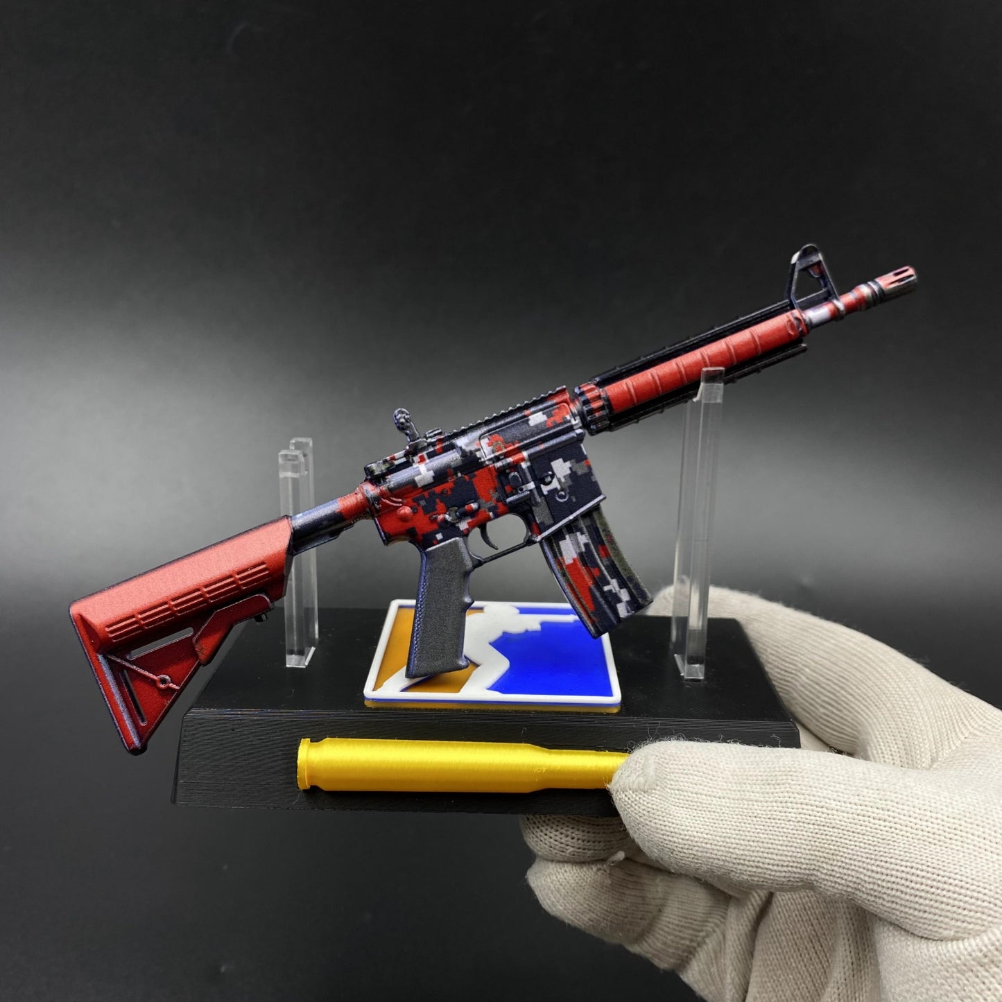 Hot Game Skin CS M4A4 Red DDPAT Gun Miniature Collection