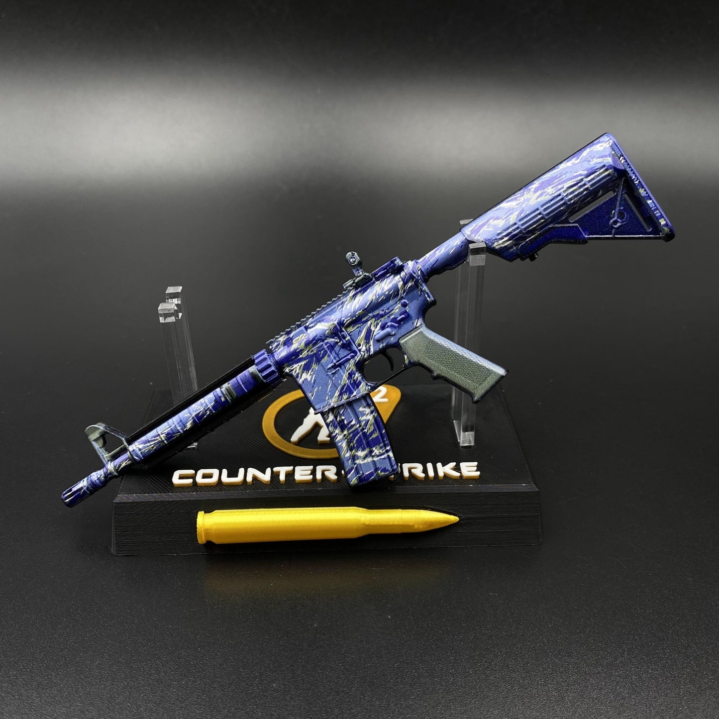 Metal Tiny CS M4A4 Naval Shred Camo Gun Miniature For Collection