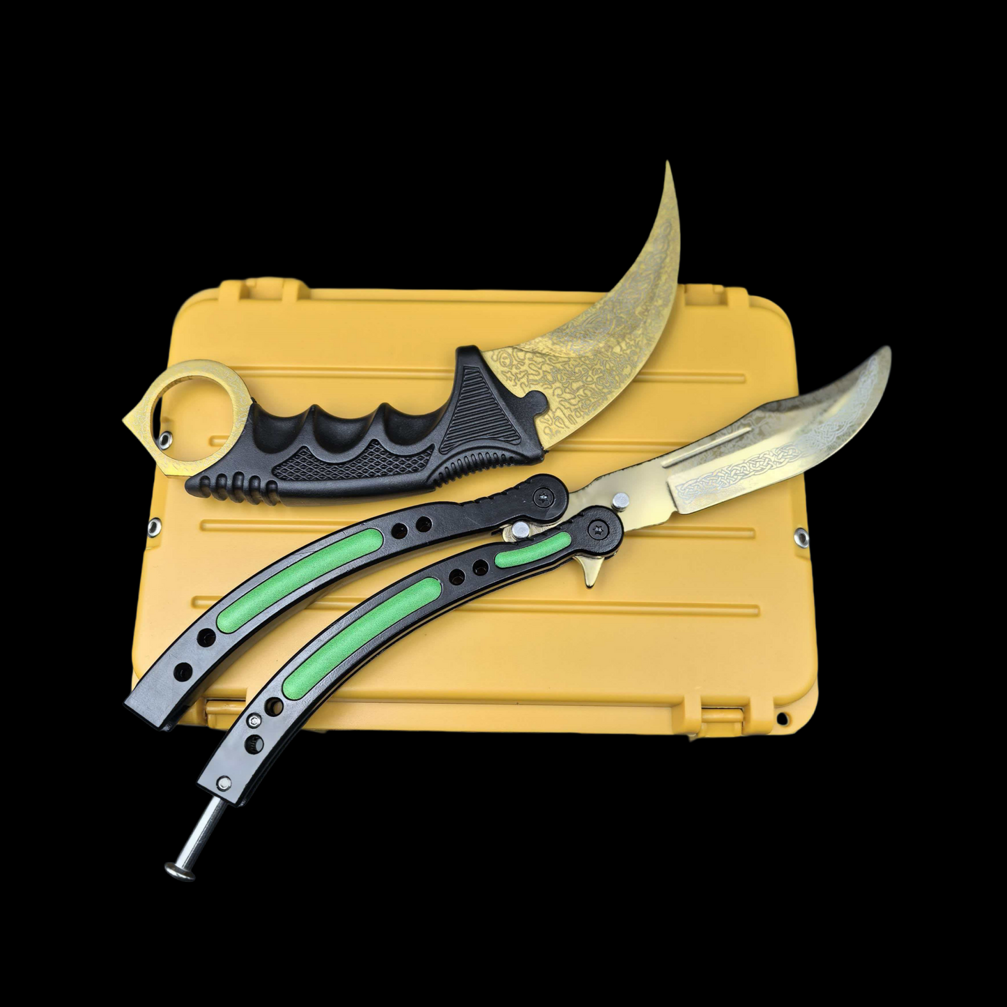 Lore Blunt Blade Karambit Trainer & Balisong Butterfly Knife Trainer 2 in 1 Pack Gift Box