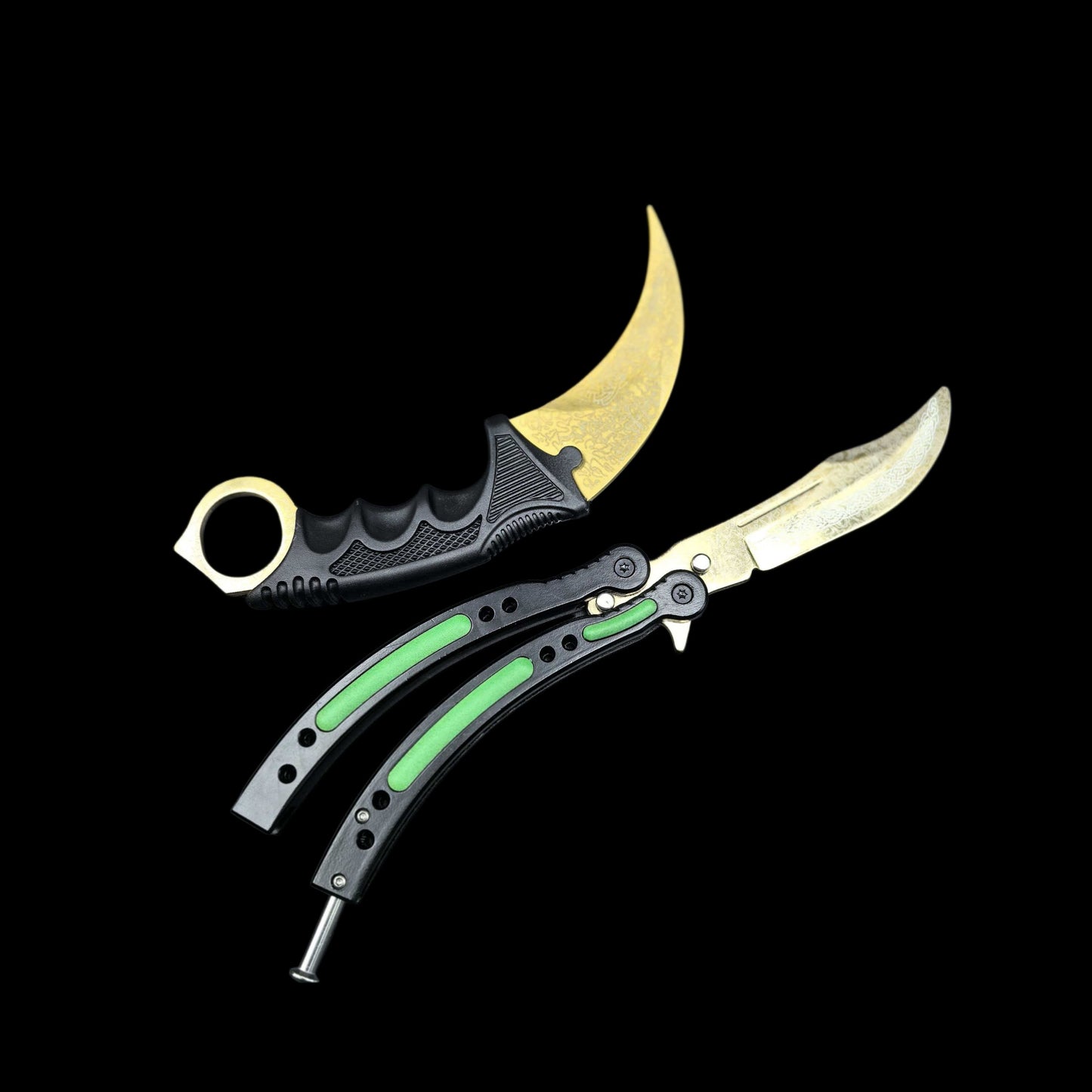 Lore Blunt Blade Karambit Trainer & Balisong Butterfly Knife Trainer 2 in 1 Pack Gift Box