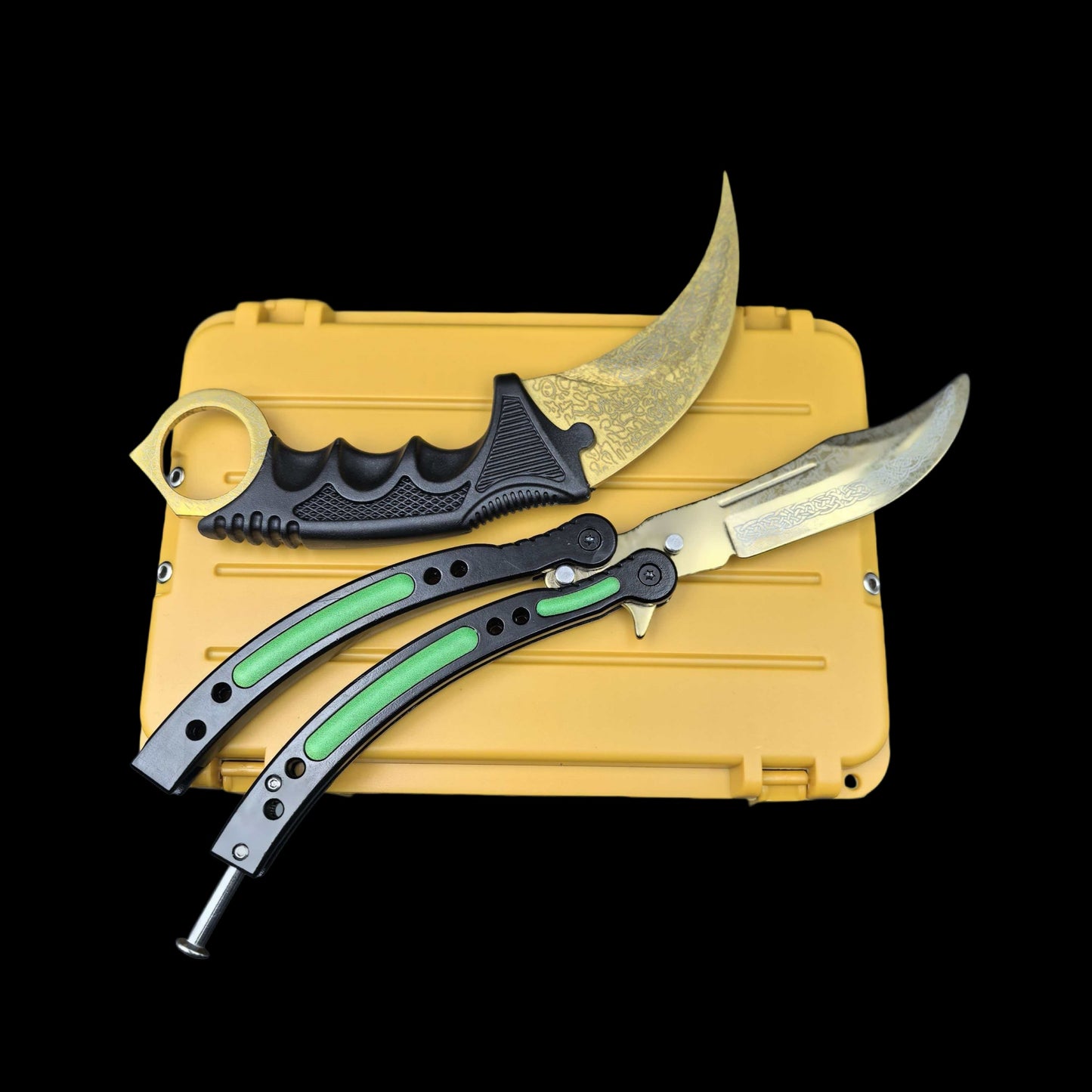 Lore Blunt Blade Karambit Trainer & Balisong Butterfly Knife Trainer 2 in 1 Pack Gift Box
