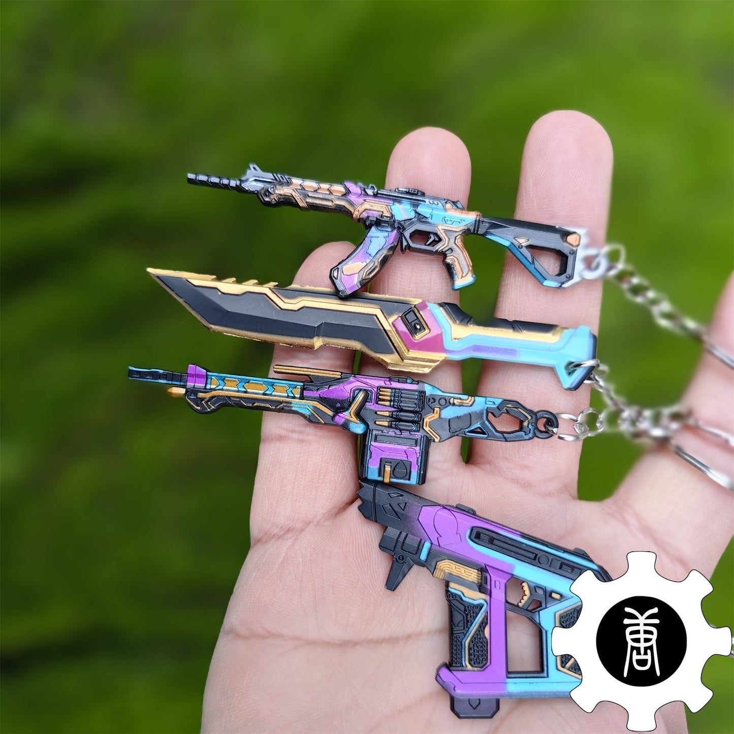 Glitchpop Skin Weapon Keychain Backpack Decor Gamer Gift 4 In 1 Pack