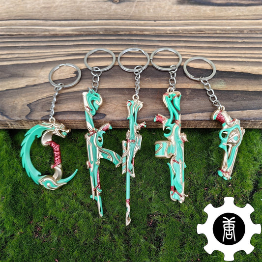 Imperium Skin Gun Weapon Keychain Green Pendant 5 In 1 Pack