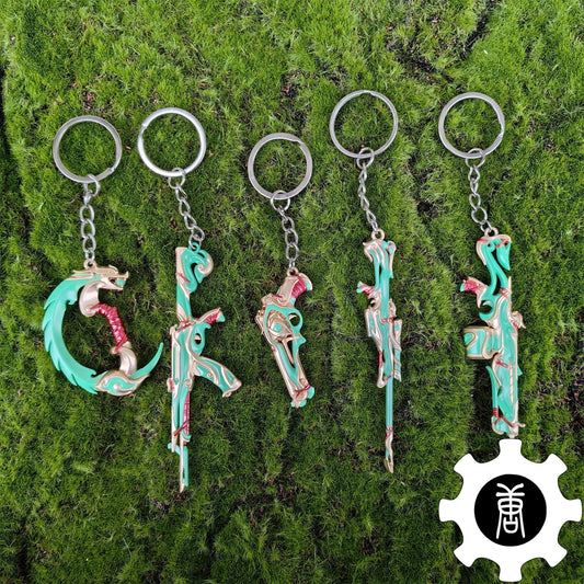 Imperium Skin Gun Weapon Keychain Green Pendant 5 In 1 Pack