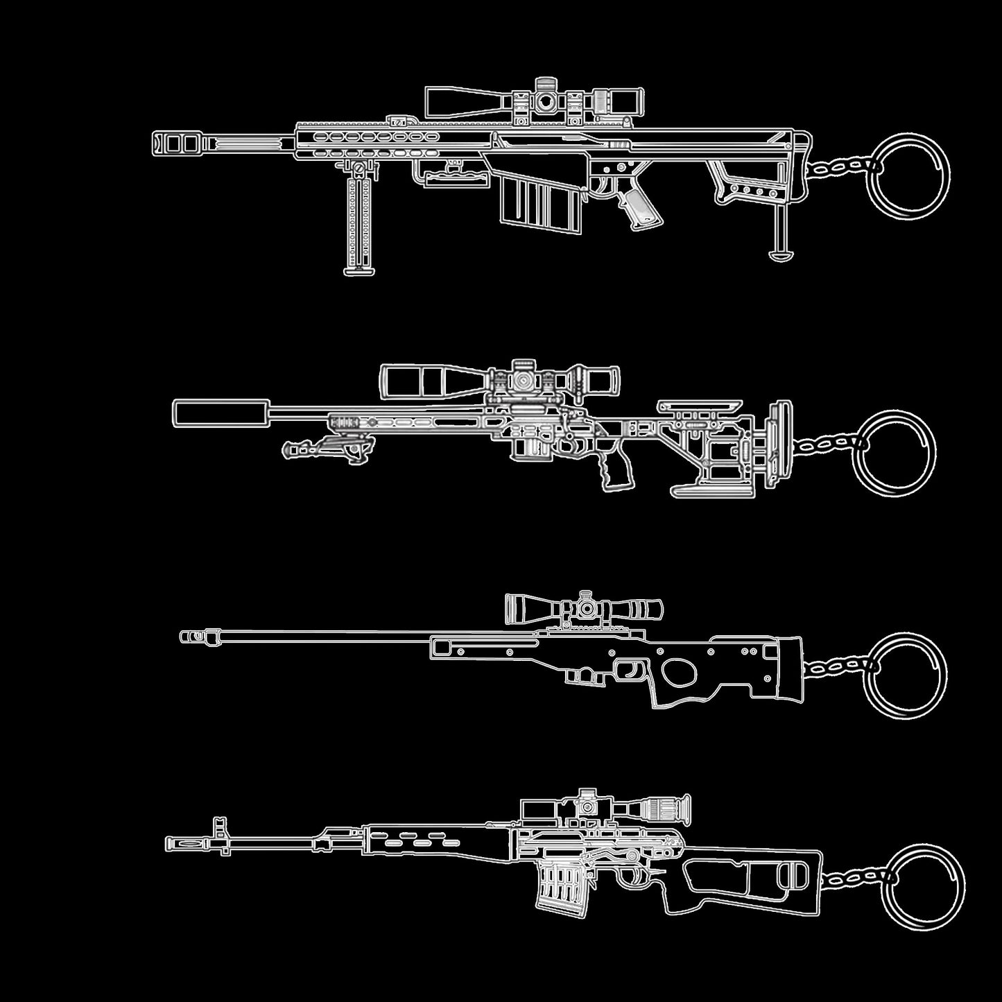 13 in 1 World Famous Sniper Rifle Keychain