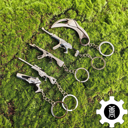 Ion Melee Weapon Skin Keychain Karambit Vandal Spectre Sheriff Operator Gun 5 In 1 Pack