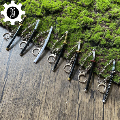 Japanese Anime Katana Tiny Metal Keychains
