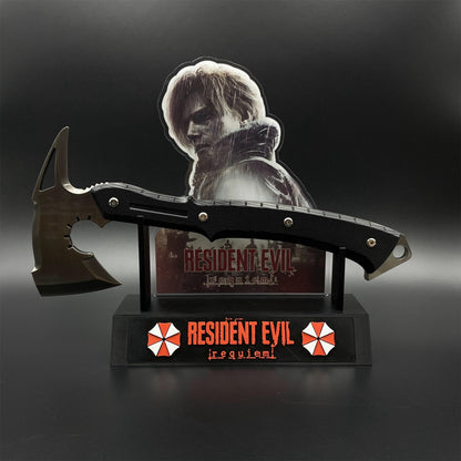Life-Size Metal Re9 Leon Tactical Axe 35CM/13.8" - Dull Blade Prop For Collection