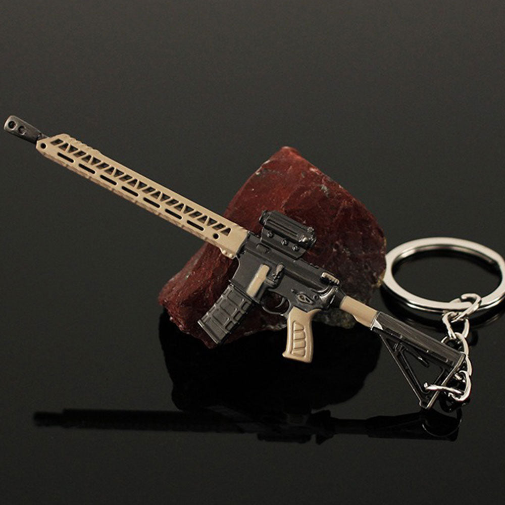 21 in 1 World Famous Assault Rifle Gun Keychain Metal Pendant For Military Hobby
