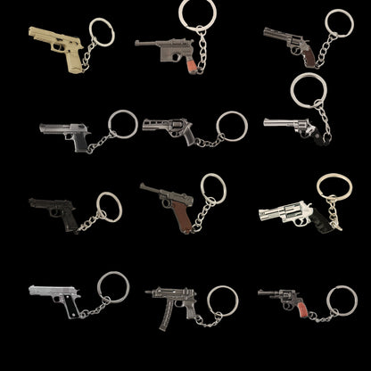 12 In 1 Metal World Famous Pistol Revolver Gun Keychain