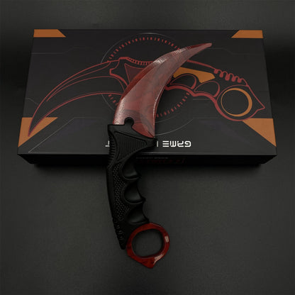 Game Karambit Ruby Skin Replica Dull Blade Trainer Knife For Collection