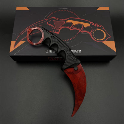 Game Karambit Ruby Skin Replica Dull Blade Trainer Knife For Collection