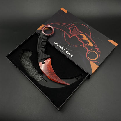 Game Karambit Ruby Skin Replica Dull Blade Trainer Knife For Collection