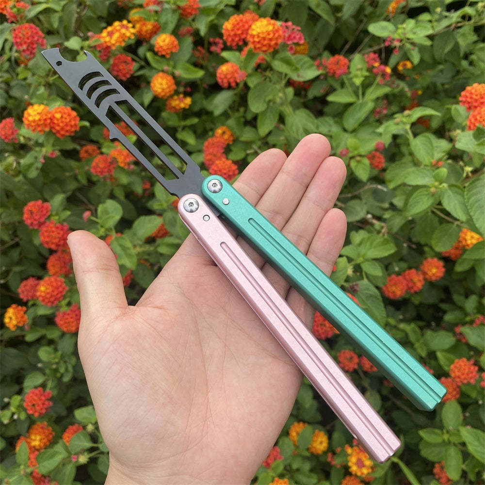 CNC Cutting High-End Shark Head Butterfly Knife Balisong Trainer Bottle Opener One-Body