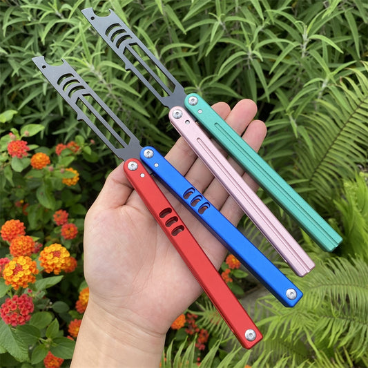 CNC Cutting High-End Shark Head Butterfly Knife Balisong Trainer Bottle Opener One-Body