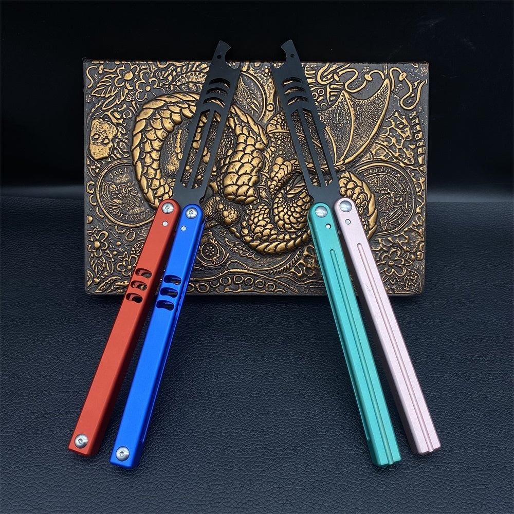 CNC Cutting High-End Shark Head Butterfly Knife Balisong Trainer Bottle Opener One-Body