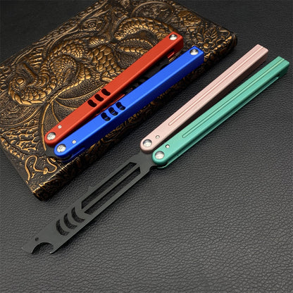 CNC Cutting High-End Shark Head Butterfly Knife Balisong Trainer Bottle Opener One-Body