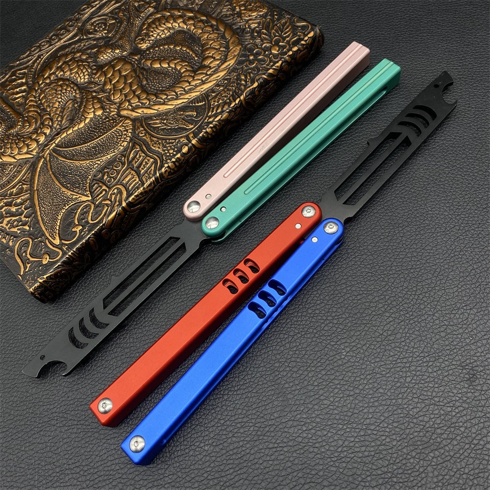 CNC Cutting High-End Shark Head Butterfly Knife Balisong Trainer Bottle Opener One-Body