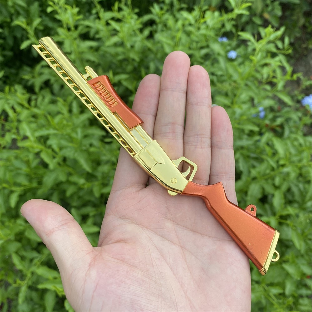 Miniature Metal Golden Plated Pump Shotgun 17.5CM/6.8"