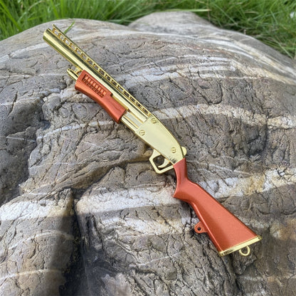 Miniature Metal Golden Plated Pump Shotgun 17.5CM/6.8"