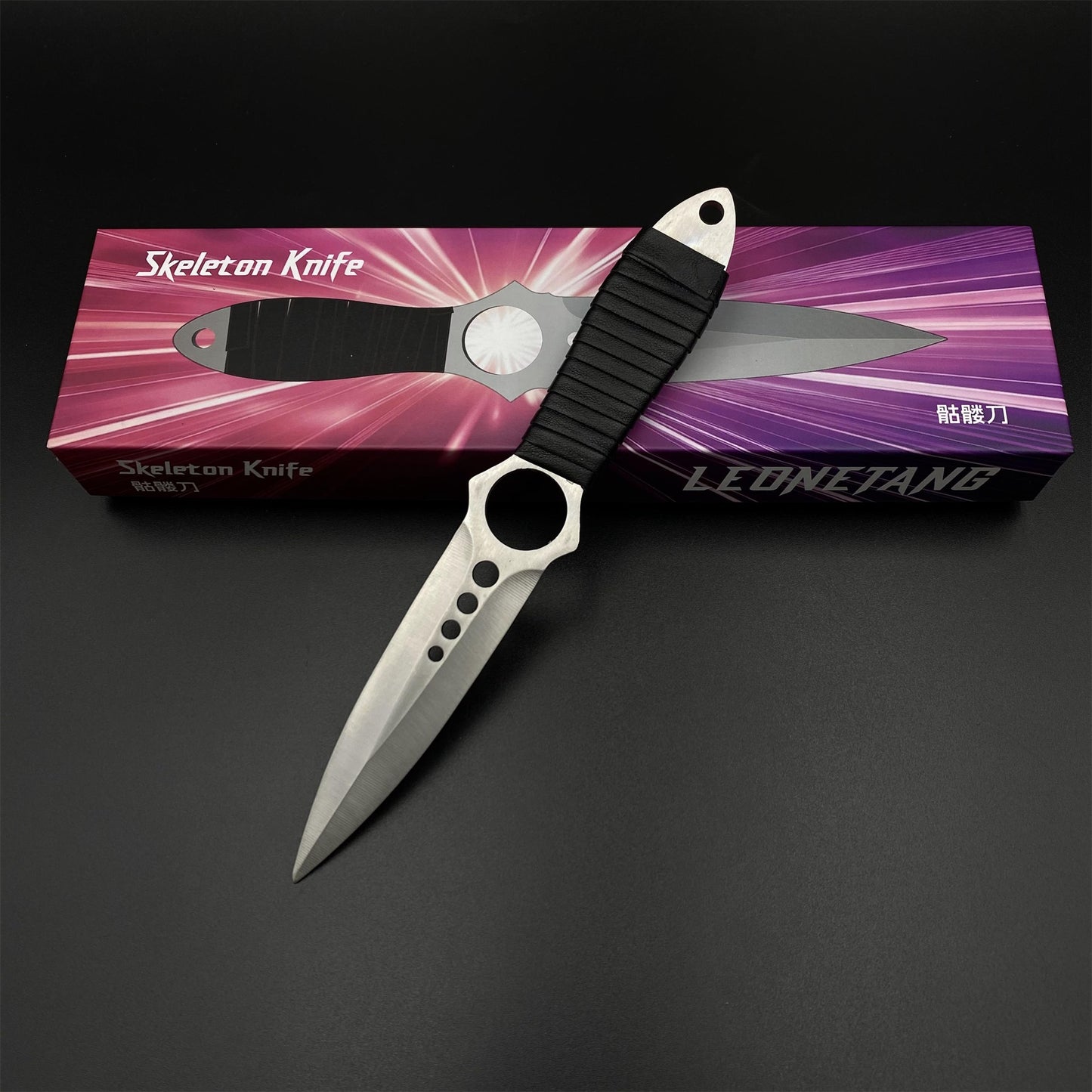 CS Classical Orignal Skin Skeleton Knife Blunt Blade 420 Stainless Steel Replica 22CM/8.7"