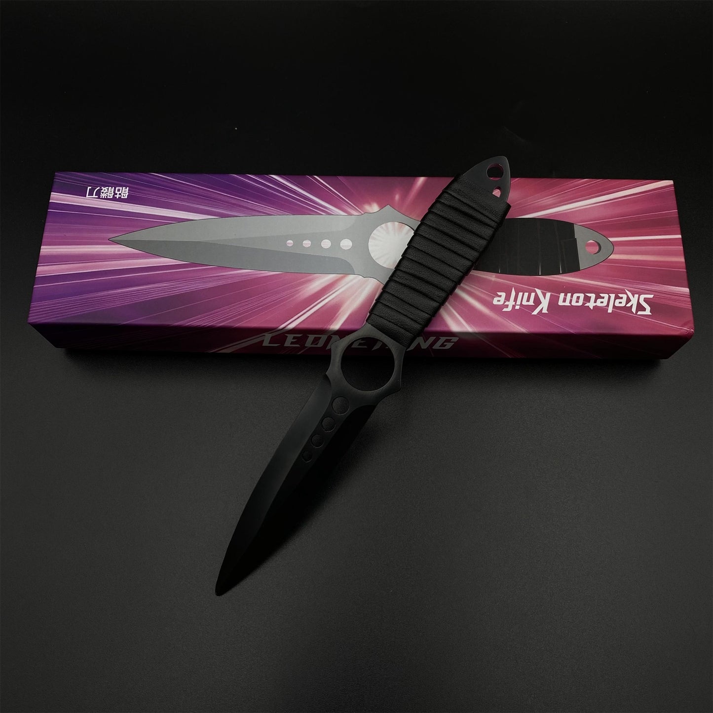CS Skeleton Knife Vanilla Skin Dull Blade 420 Steel Replica For Game Collection