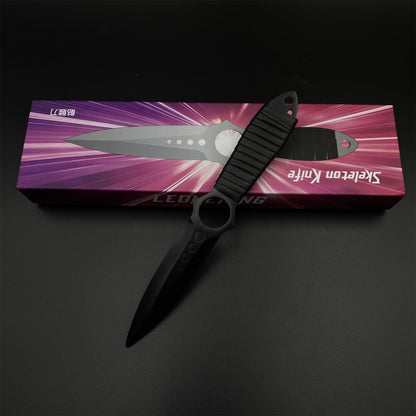 CS Skeleton Knife Vanilla Skin Dull Blade 420 Steel Replica For Game Collection