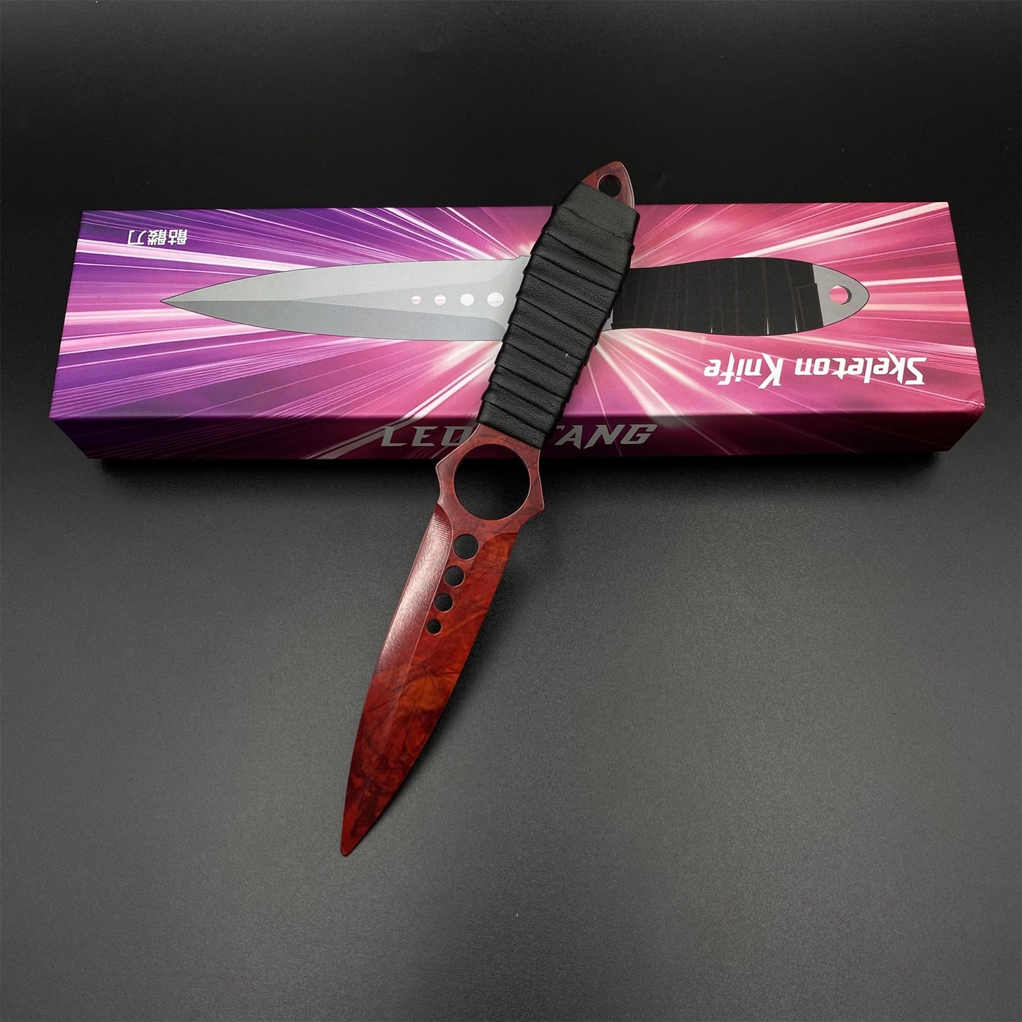 CS Ruby Skin Skeleton Knife Blunt Blade 420 Stainless Steel Replica 22CM/8.7"