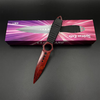 CS Ruby Skin Skeleton Knife Blunt Blade 420 Stainless Steel Replica 22CM/8.7"
