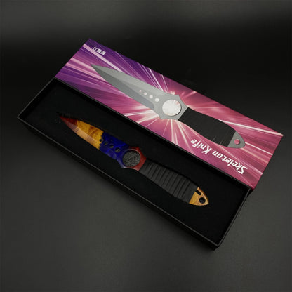 420 Steel Skeleton Knife Marble Fade Dull Blade Replica For Game Collection