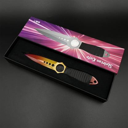 CS Fade Skin Skeleton Knife Blunt Blade 420 Stainless Steel Replica 22CM/8.7"