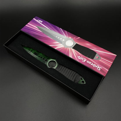 420 Steel Skeleton Knife Doppler Emerald Dull Blade Replica For Game Collection