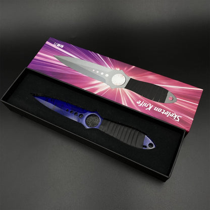 420 Steel Skeleton Knife Doppler Sapphire Dull Blade Replica For Game Collection