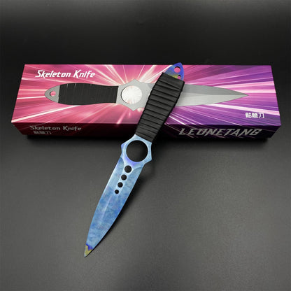 Case Hardened Skeleton Knife Blunt Blade 420 Stainless Steel Replica 22CM/8.7"