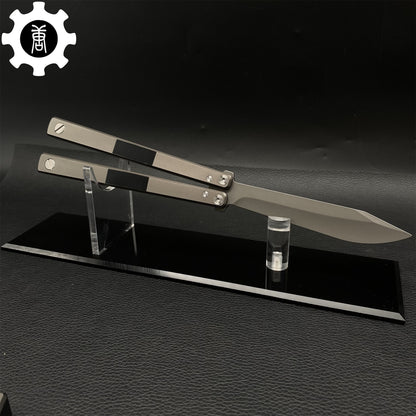 High-End TF2 Spy Knife Balisong Trainer-Blunt Blade
