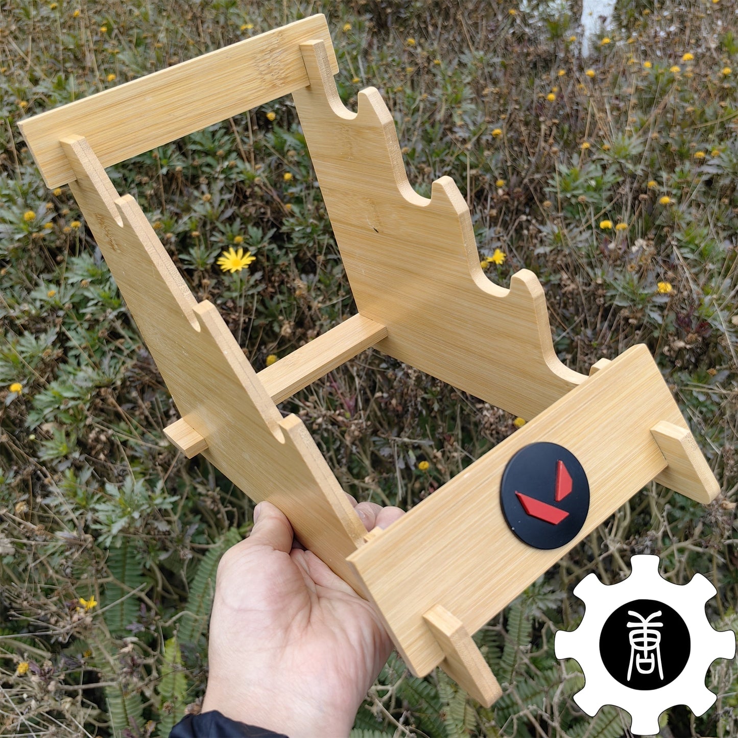 Game Knife Display Stand High-End 4-Layer Wooden Holder