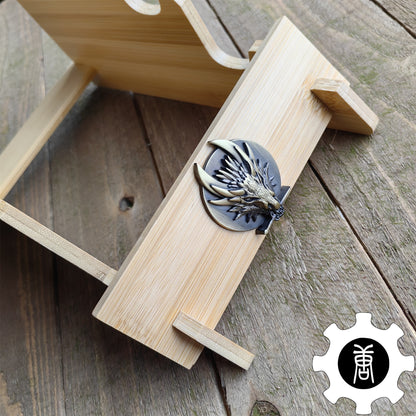 Dragon Head 4-Layer Wooden Holder Dagger Short Sword Display Stand