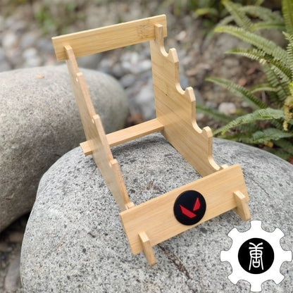 Game Knife Display Stand High-End 4-Layer Wooden Holder