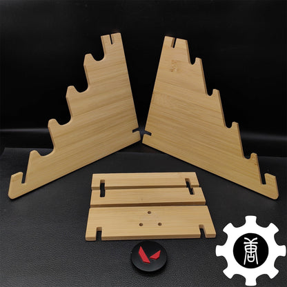 Game Knife Display Stand High-End 4-Layer Wooden Holder