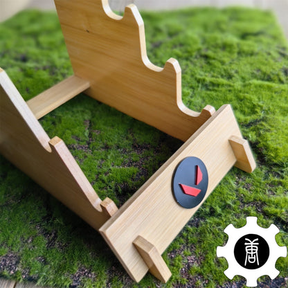 Game Knife Display Stand High-End 4-Layer Wooden Holder