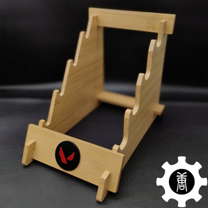 Game Knife Display Stand High-End 4-Layer Wooden Holder