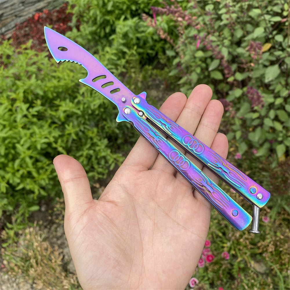 Stainless Steel Spider 3D Sculpture Balisong Butterfly KnifeTrainer