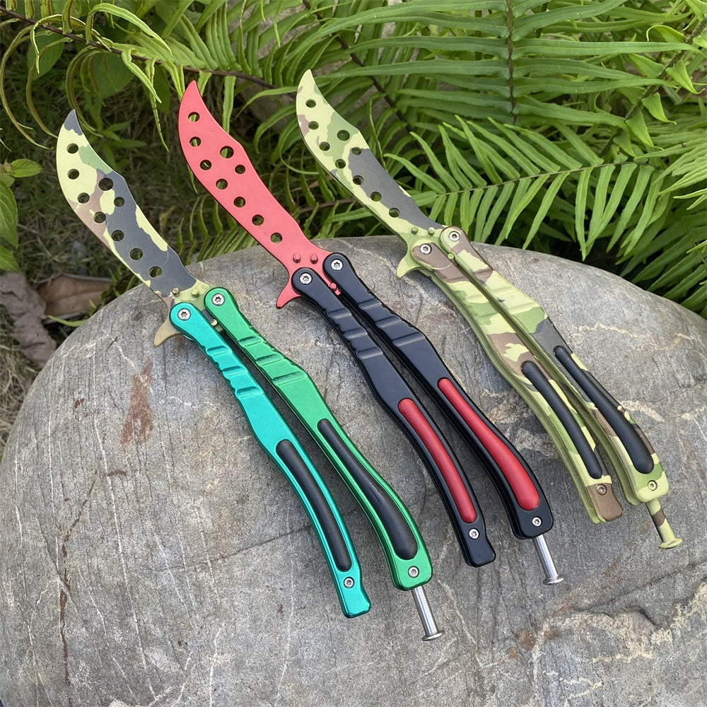 Sharp Blade 4 Color Balisong Butterfly Knife Trainer